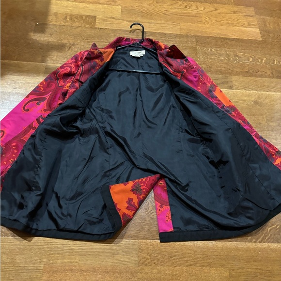 Transitions Paisley Jacket Women’s Sm– Magenta Orange Retro Y2K Statement Coat - Picture 4 of 9